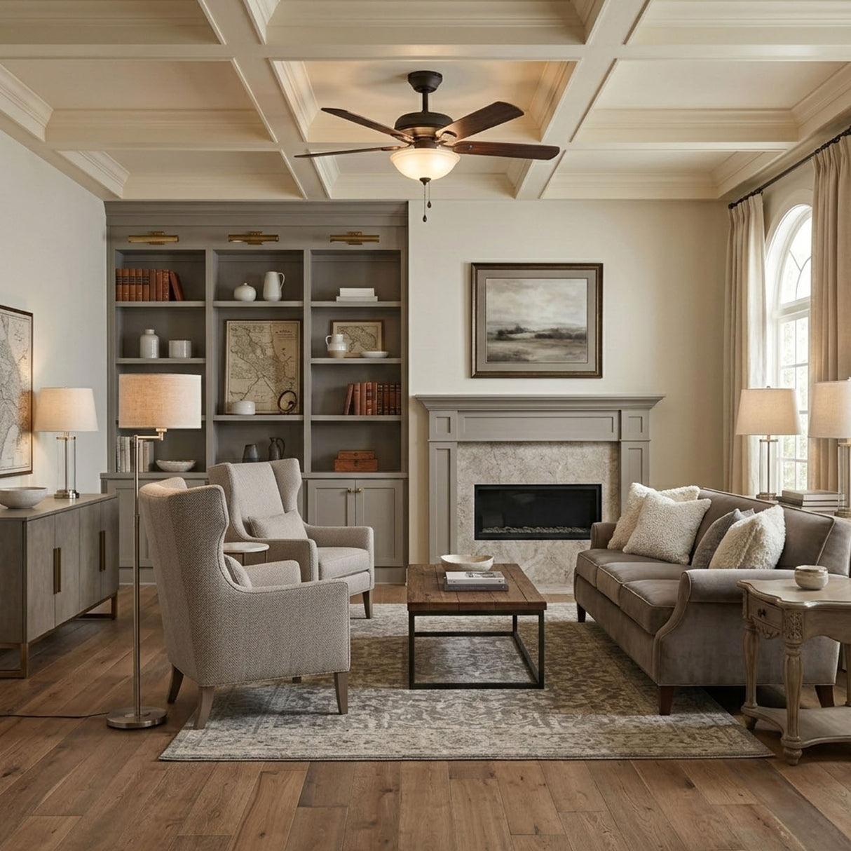 52" Ezra (Cross Branch) Ceiling Fan with Light – Oil Rubbed Bronze