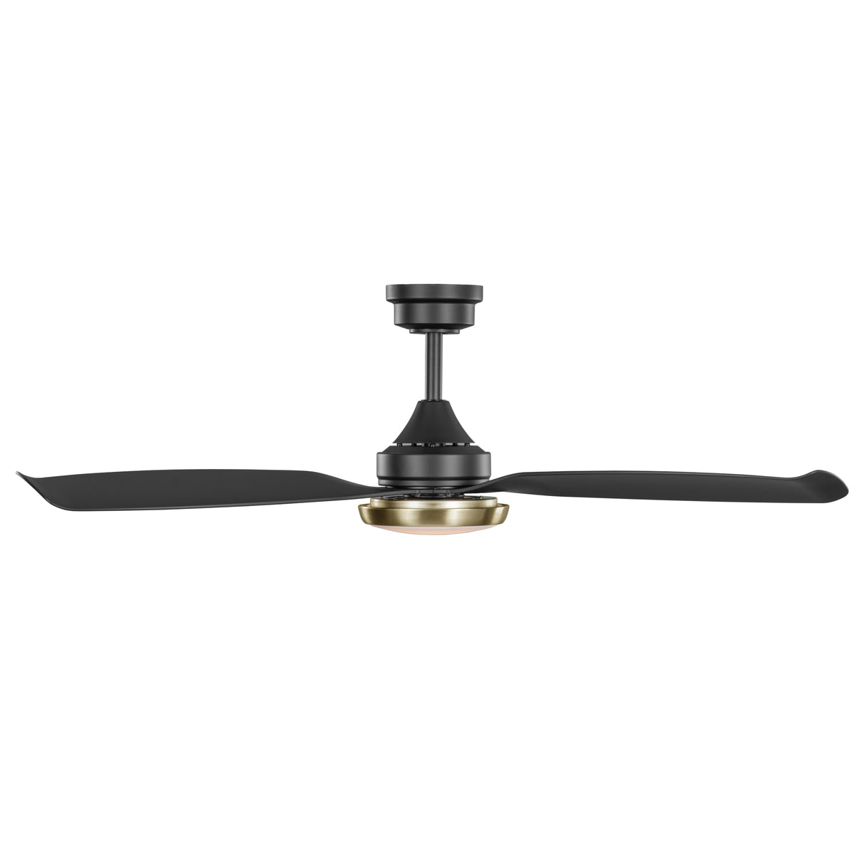 52-Inch kathy ireland HOME Freya Outdoor Damp Rated Ceiling Fan Matte Black with Brass Accents