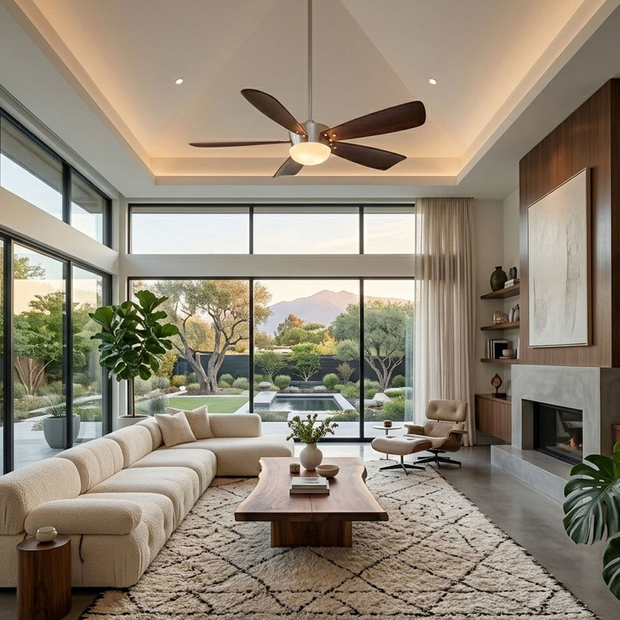 60" Saratoga Ceiling Fan with Light – Brushed Nickel