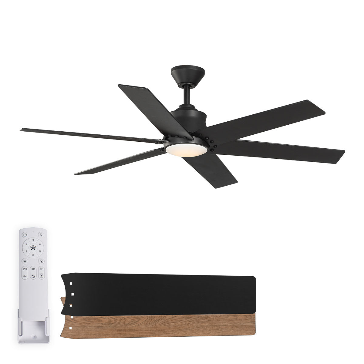 Wynwood Markus 56" Indoor Ceiling Fan with Light – Matte Black