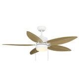 52" Olena Matte White - Wet Rated with Pull Chain Control