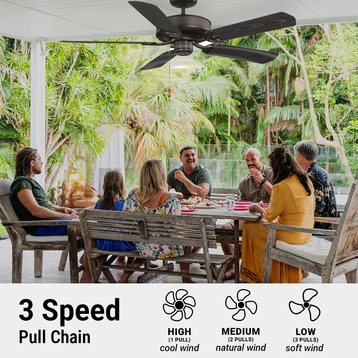 Kathy Ireland HOME® Sea Breeze 52-Inch Ceiling Fan with Weather-Resistant Blades – Oil Rubbed Bronze