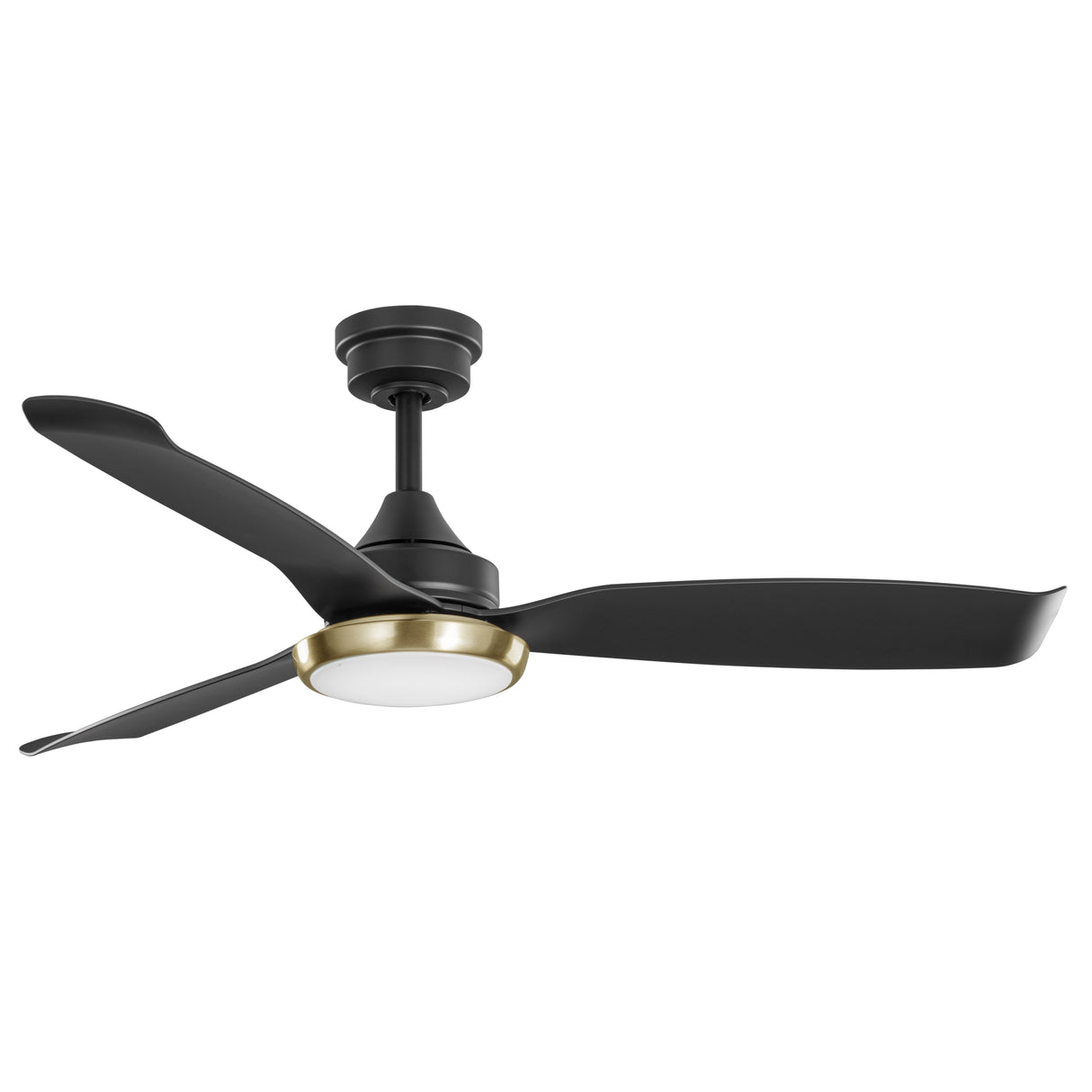 52-Inch kathy ireland HOME Freya Outdoor Damp Rated Ceiling Fan Matte Black with Brass Accents