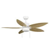 52" Olena Matte White - Wet Rated with Pull Chain Control