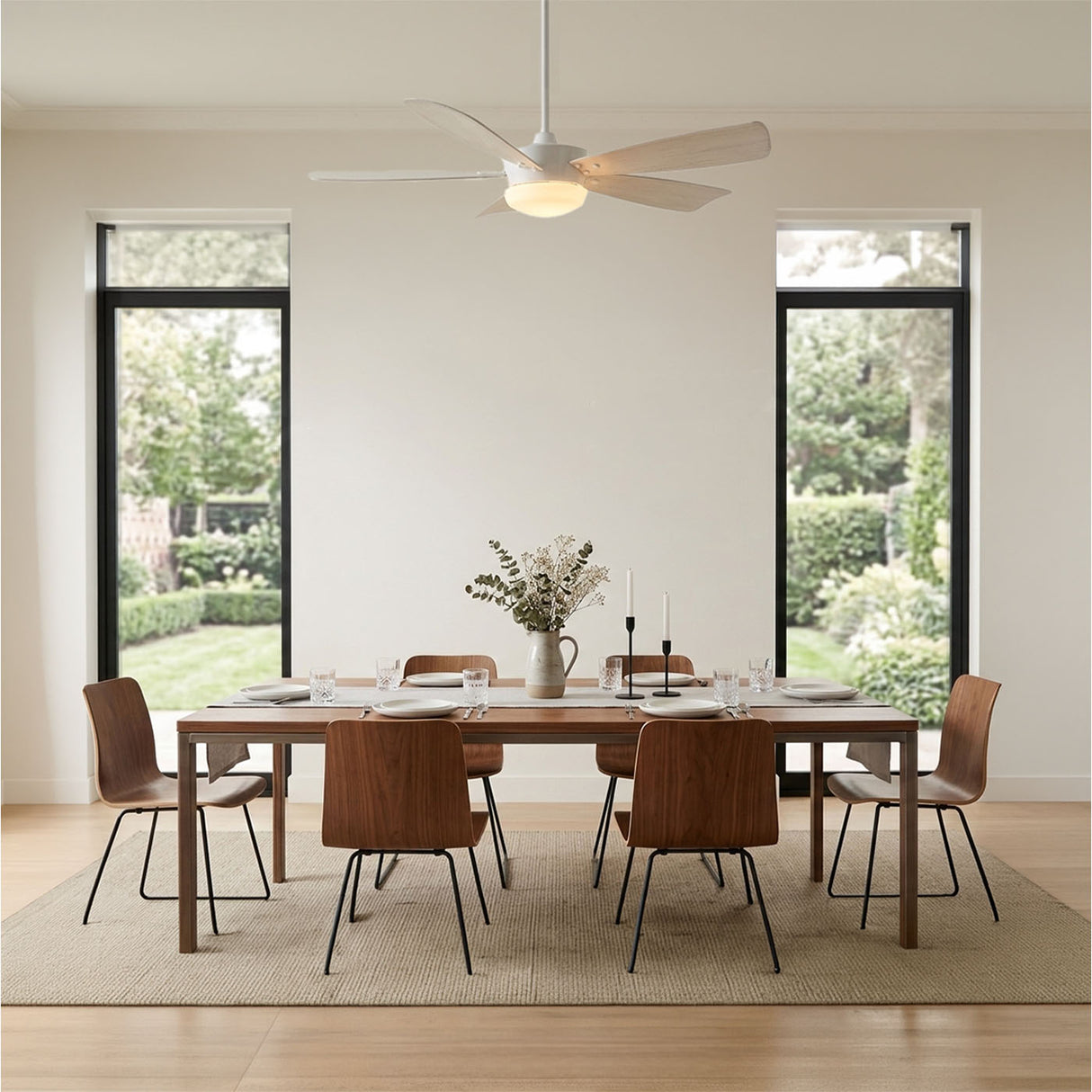 60" Saratoga Ceiling Fan with Light – Matte White