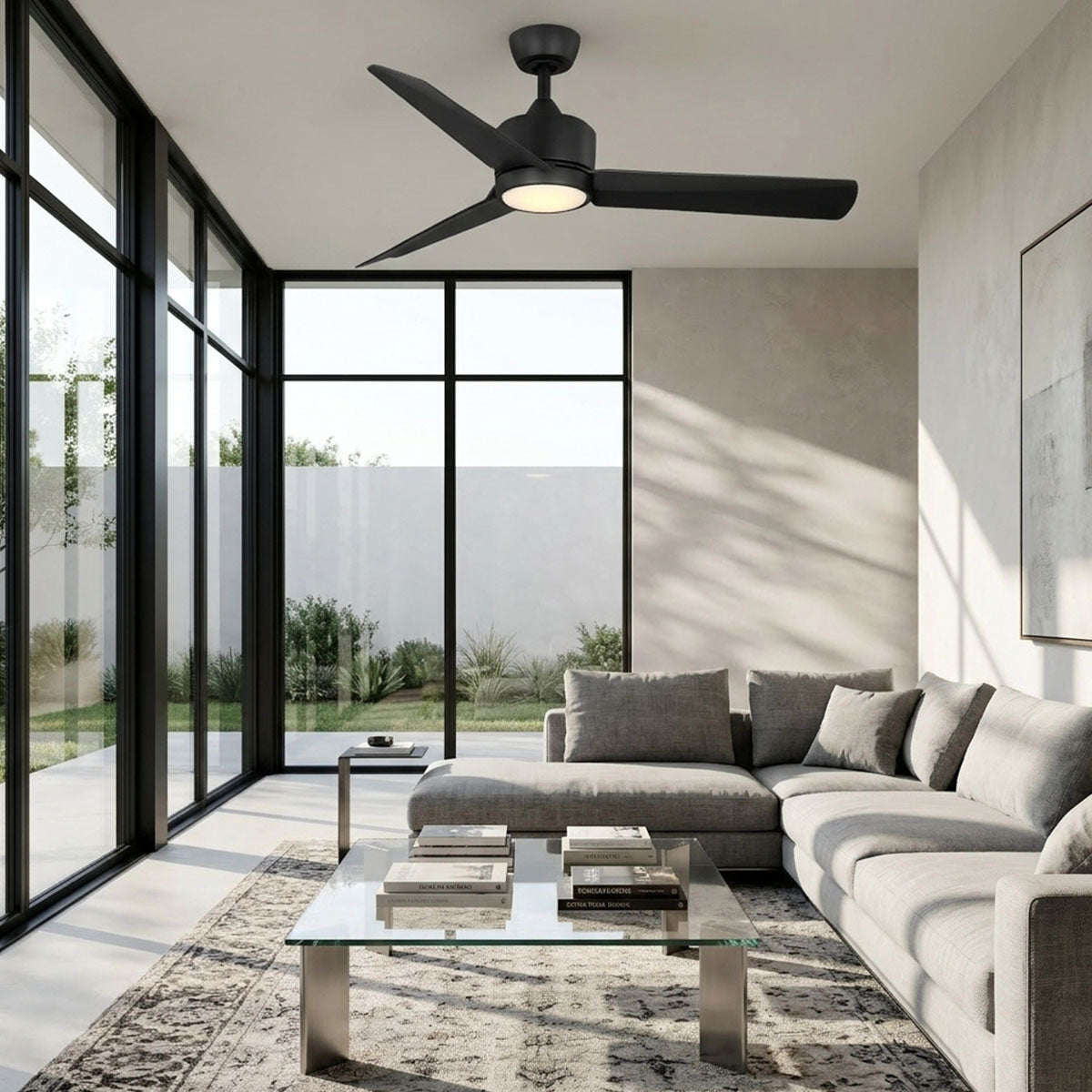 52in CAPTIVA LED 3 Blade Ceiling Fan - Matte Black