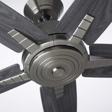 Kathy Ireland HOME 56-Inch Euclid Ceiling Fan with LED Light & Remote, Reversible Blades, Antique Pewter Finish, Indoor Modern 5-Blade Ceiling Fan with 9.5W A19 LED Bulb
