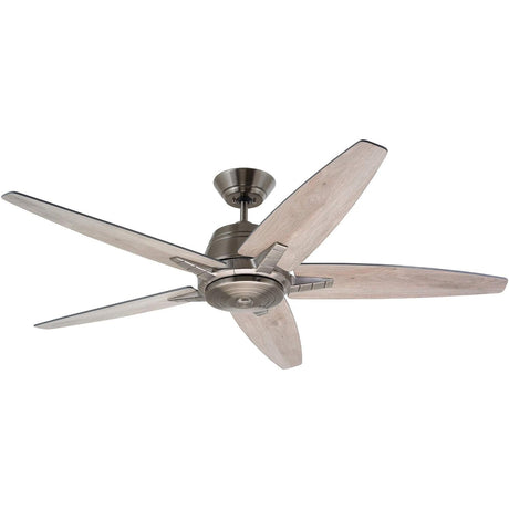 Kathy Ireland HOME 56-Inch Euclid Ceiling Fan with LED Light & Remote, Reversible Blades, Antique Pewter Finish, Indoor Modern 5-Blade Ceiling Fan with 9.5W A19 LED Bulb