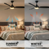 52in Freya Outdoor Damp Rated Ceiling Fan Matte Black with Brass Accents