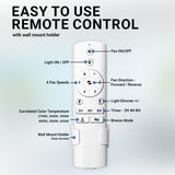 52in Freya Outdoor Damp Rated Ceiling Fan Matte Black with Brass Accents