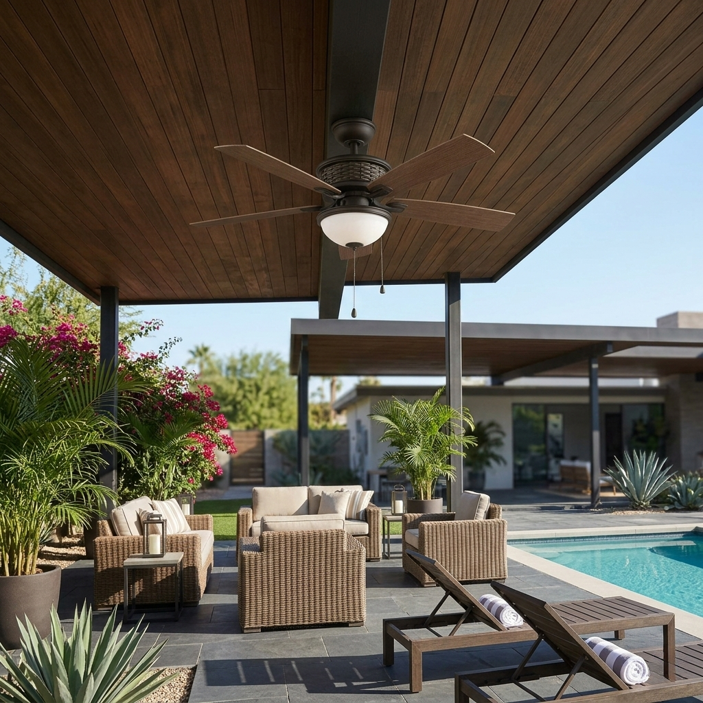 48" Madreno Patio Ceiling Fan – Outdoor Rated, Oil Rubbed Bronze