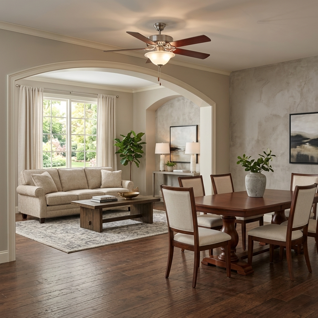 Kathy Ireland HOME® Pro Series LED Ceiling Fan – 50-Inch, Brushed Steel
