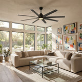 72in Torrent Outdoor Damp Rated Ceiling Fan Matte Black