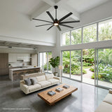 72in Torrent Outdoor Damp Rated Ceiling Fan Matte Black