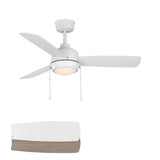 Wynwood 44-Inch Connie Indoor Ceiling Fan with Light – Matte White (W58356)