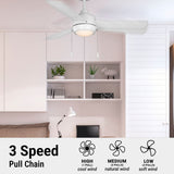 Wynwood 44-Inch Connie Indoor Ceiling Fan with Light – Matte White (W58356)