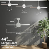 Wynwood 44-Inch Connie Indoor Ceiling Fan with Light – Matte White (W58356)
