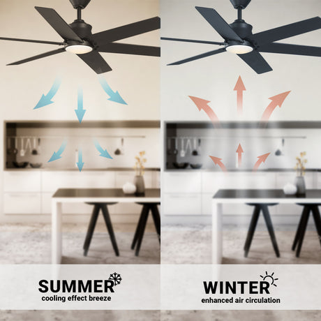 Wynwood Markus 56" Indoor Ceiling Fan with Light – Matte Black