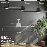 Wynwood Markus 56" Indoor Ceiling Fan with Light – Matte Black