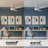 52in Biscayne Indoor ceiling fans with light, Remote DC Motor Fan and LED