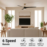 60in Edgewater Ceiling Fan with Light, DC Motor, Remote and LED