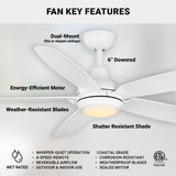 52" Yonas Ceiling Fan Matte White – Coastal Grade